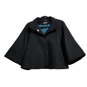 Collezione black shael cape jacket snap buttons medium